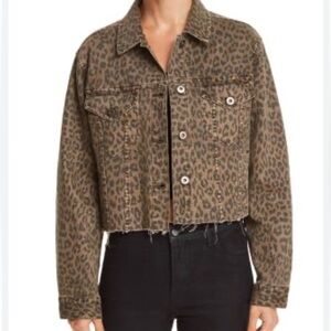 Pistola
Naya Leopard Print Cropped Denim Jacket size Large